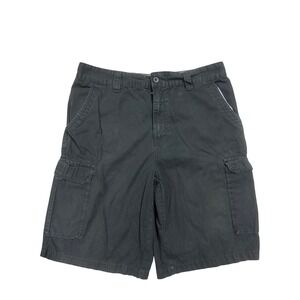 Airwalk Mens Black Cargo Shorts Size 34 Cotton Twill Utility Casual Pockets